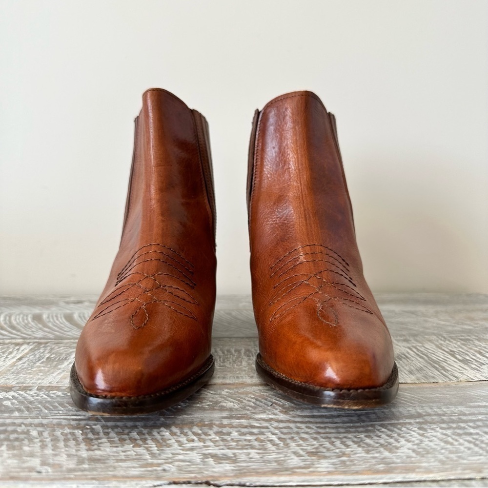 Enrico Mele Italy-Western Leather Pull On Short Boots (Size:36) - Picture 4 of 7